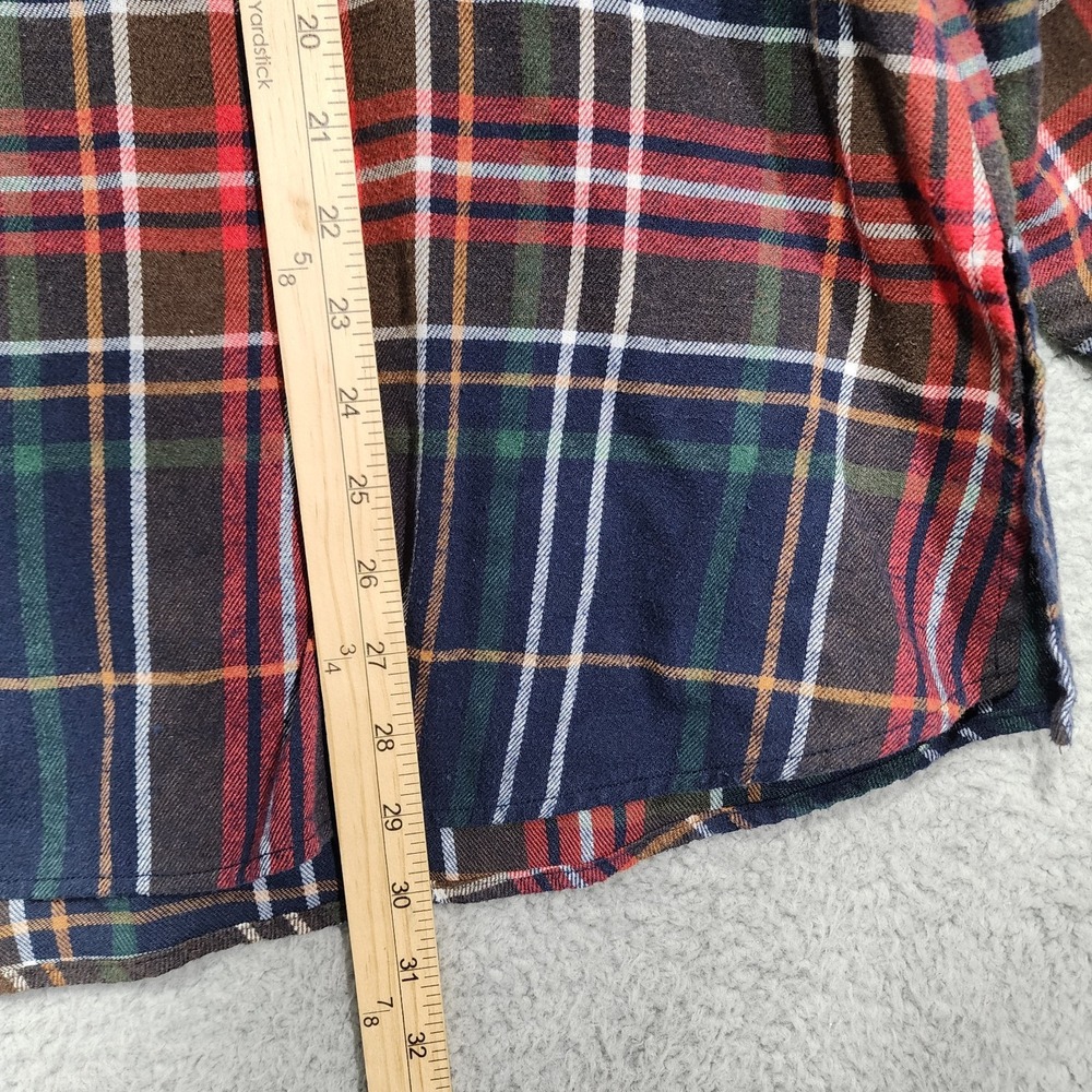 Andree by Unit Womens Flannel Long Sleeve Size 1X Red Blue Button Down Plus Size - Picture 3 of 9